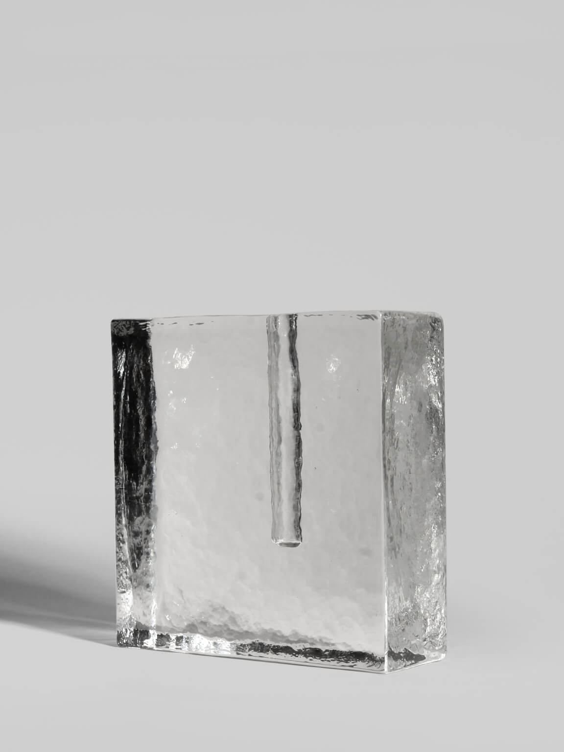 "Solifleur" Square Block Ice Glass Vase