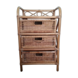 Chiffonnier vintage en bambou et rotin