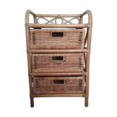Vintage bamboo and rattan chiffonnier