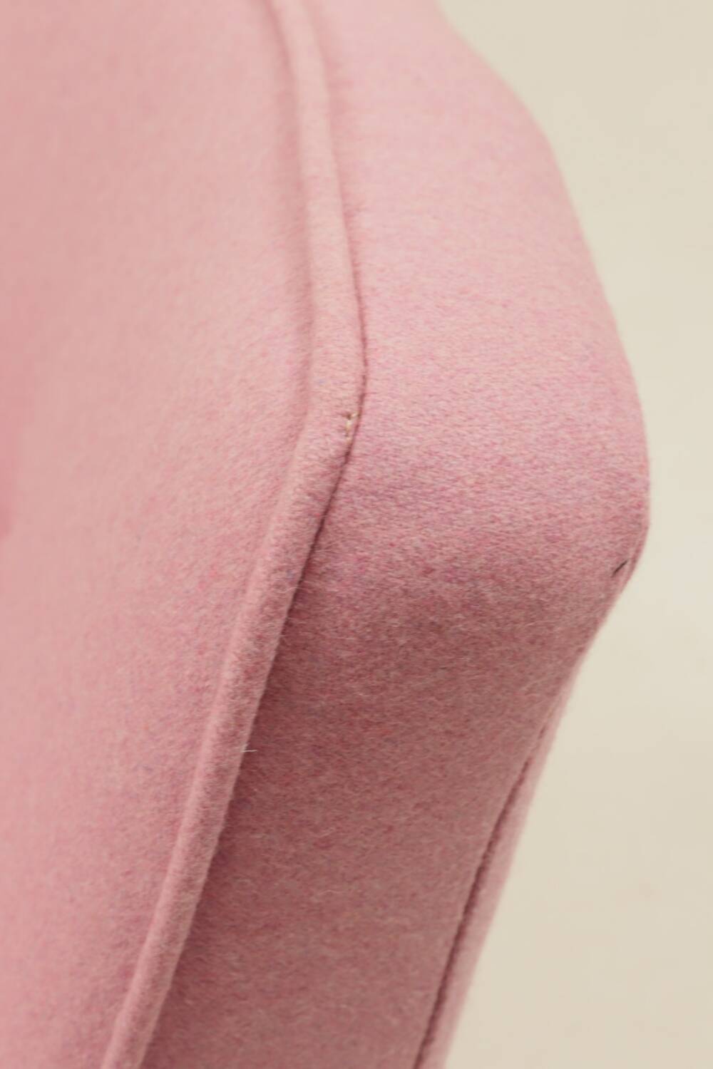 Mid-century modern armchair, oak wood, natural wool.