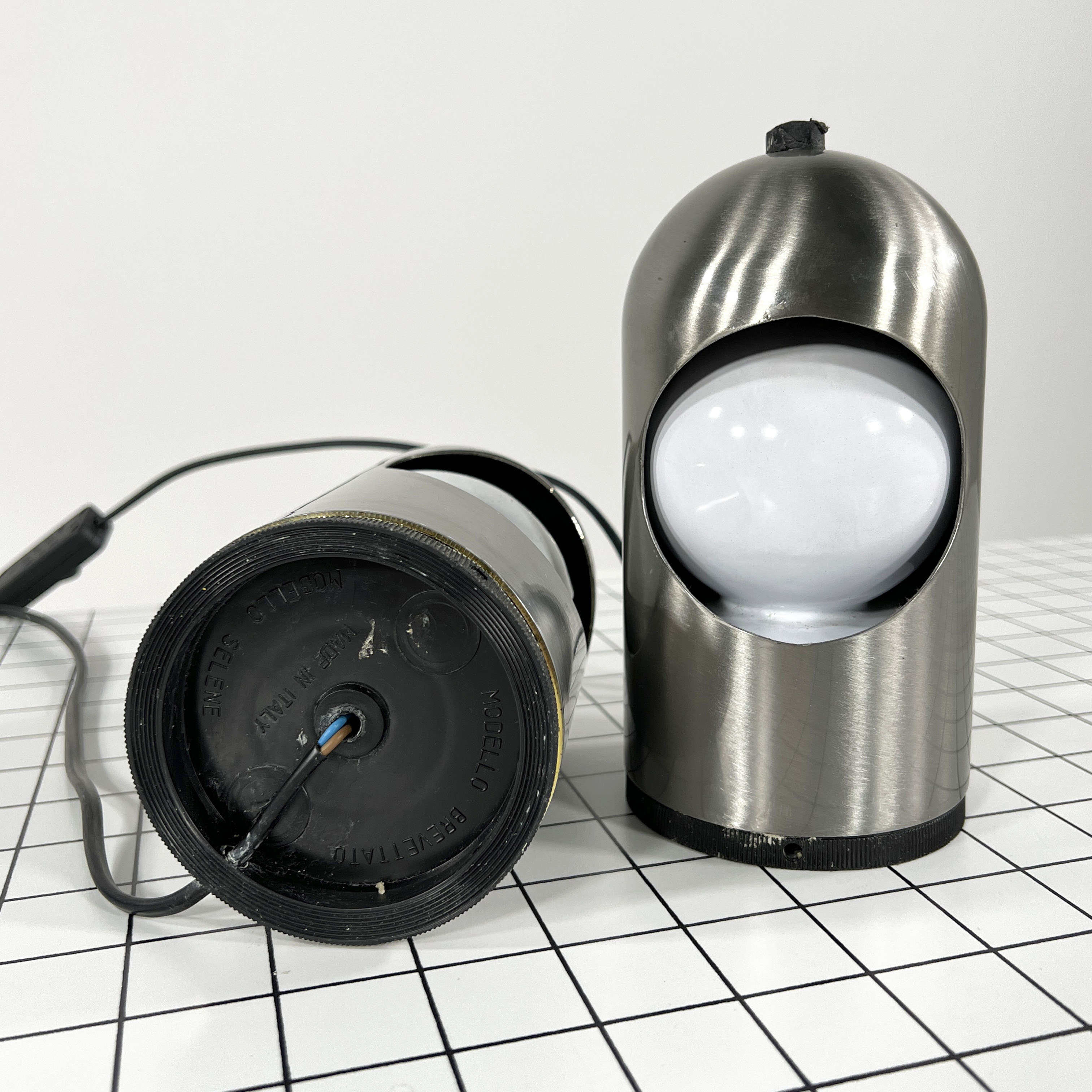 Pair of Selene chrome lamps by ABM, 1960