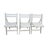 Set 3 folding chairs wood