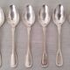 Silver metal cutlery spoons forks small spoons