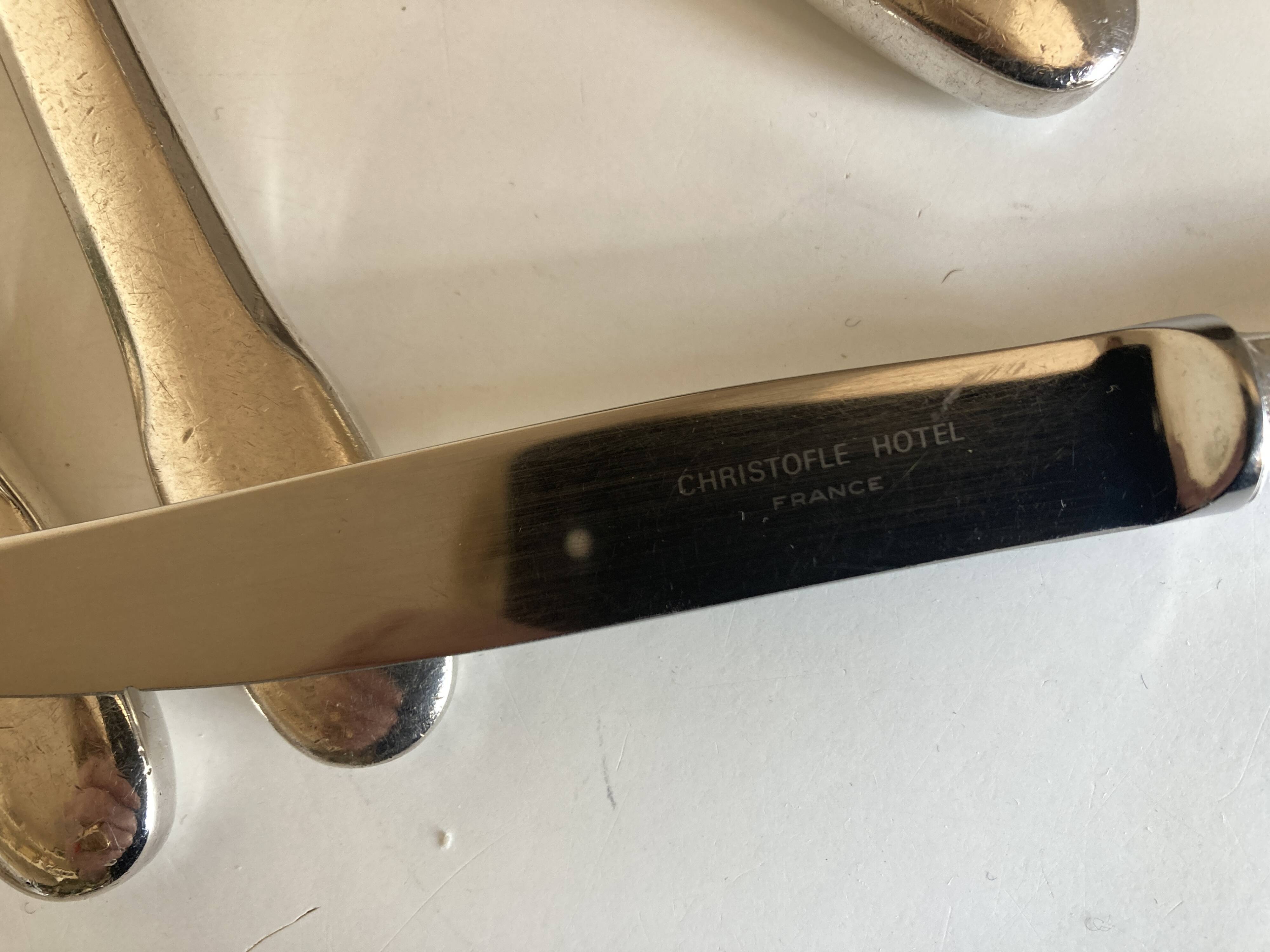 Set of 6 Cluny Christofle brasserie dessert knives