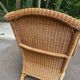 2 rattan and woven wicker armchairs in vintage 70s style