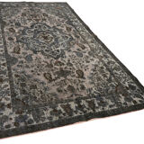 Hand-Knotted Carved Oriental 1970s 176 cm x 298 cm Grey Carpet