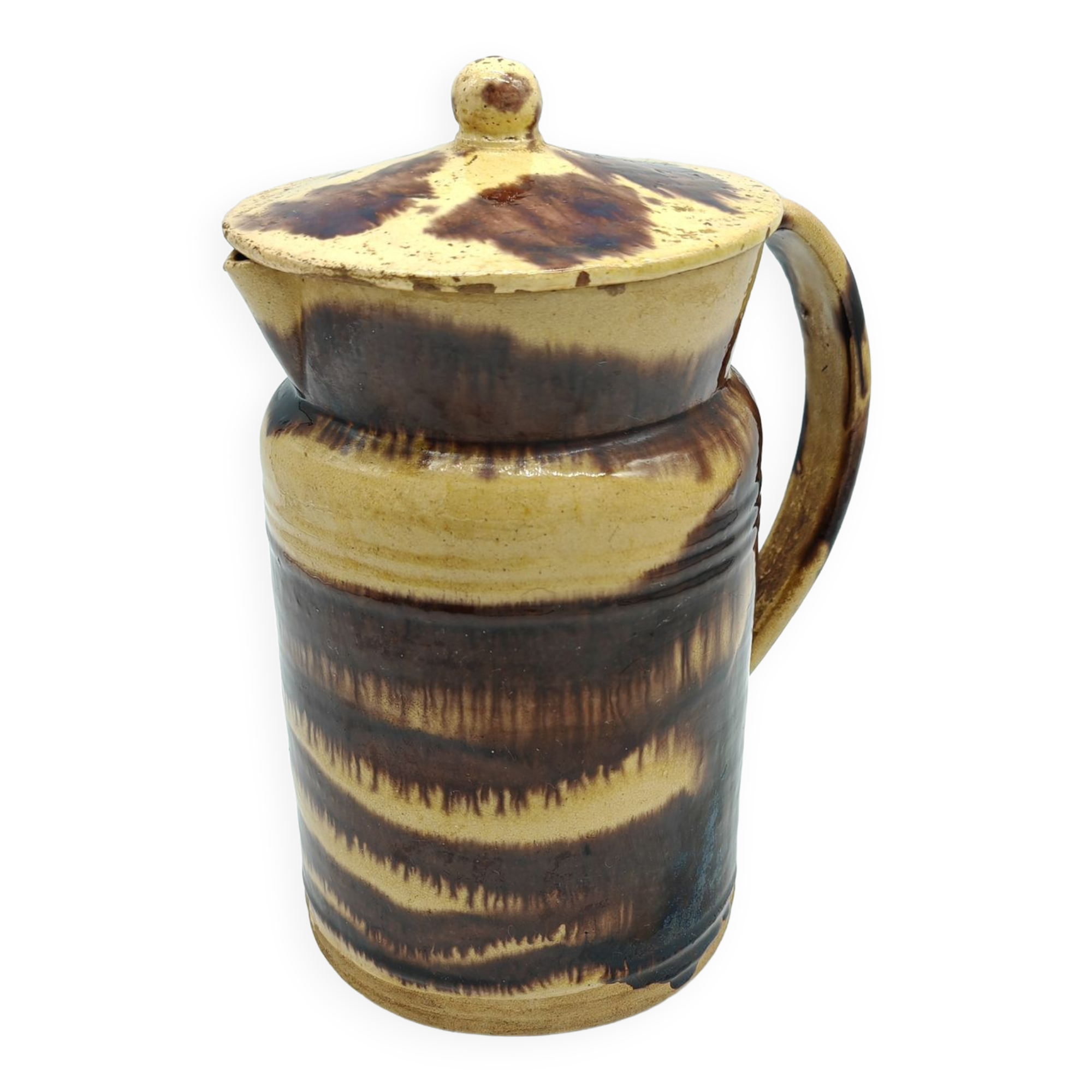 Pitcher covered in glazed earth old french tabby dishes
