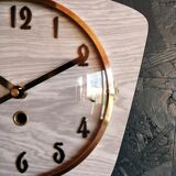 Vintage formica clock silent wall clock "gray wood"