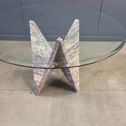 Architectural marble and glass dining table, 1970s