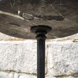 Small pedestal table in marble and cast iron