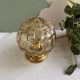 Vintage glass table lamp - amber bubble globe