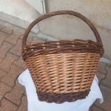 Woven wicker and hazel basket