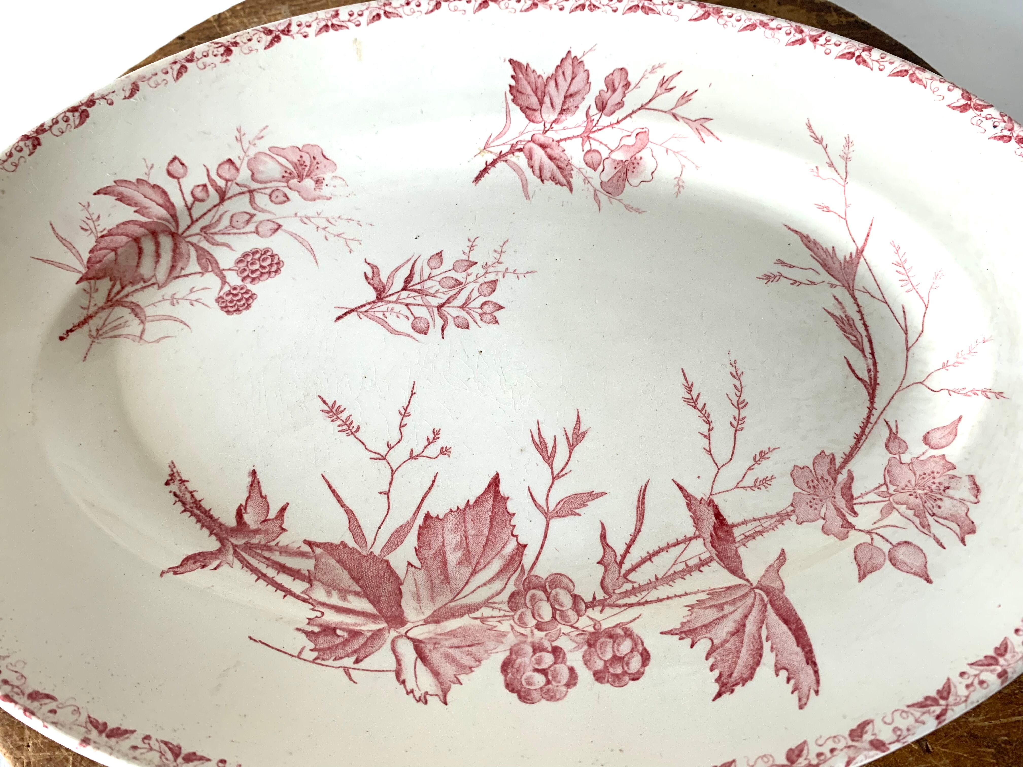 Oval dish in ancient earthenware