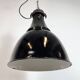Industrial Black Enamel Bauhaus Pendant Lamp, 1930s