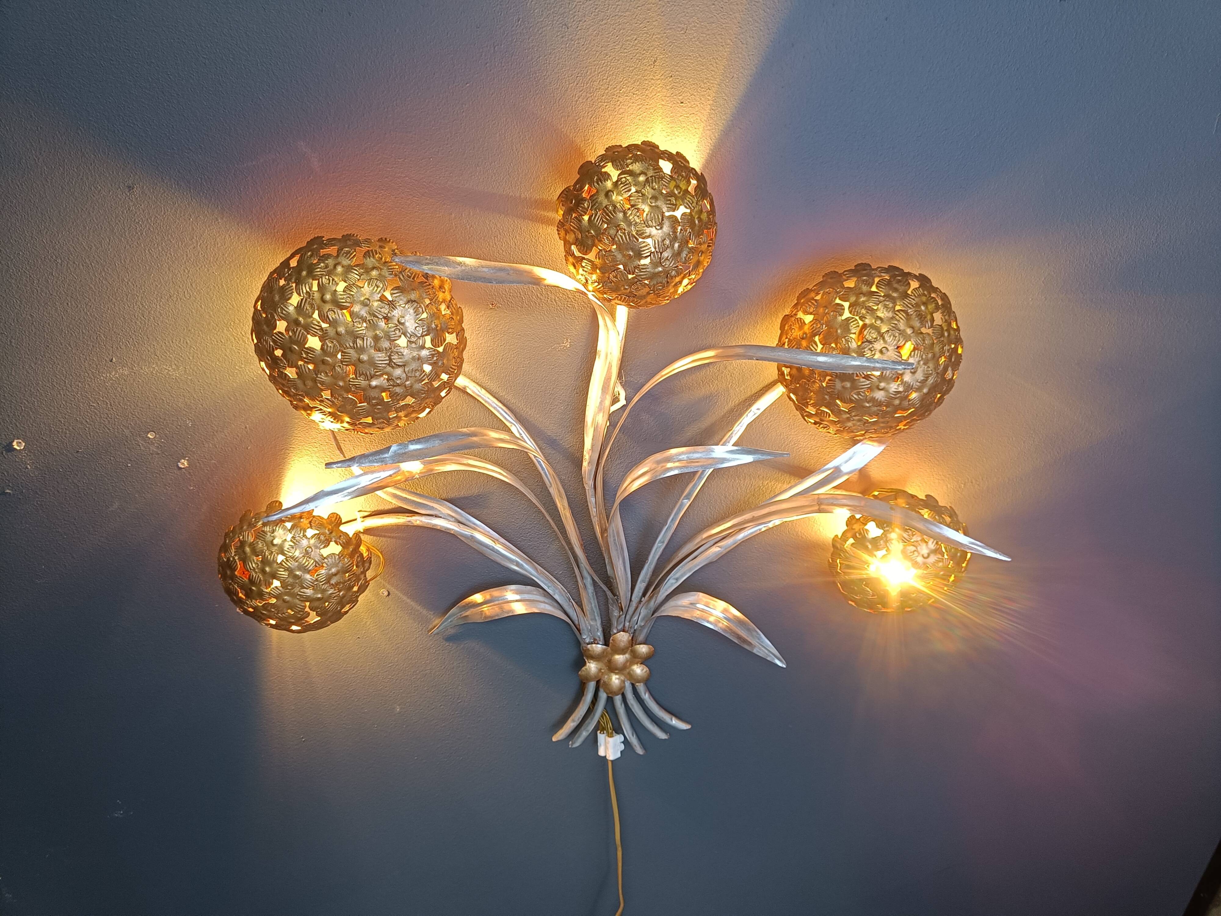 Vintage floral  wall lamp by Hans Kögl , 1970s