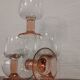 Set of 4 large glasses with pink feet Luminarc France