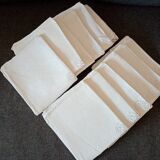 Tablecloth and its 12 damasee towels floral decorations rockery embroidered monogram