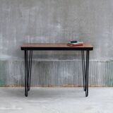 Console en bois massif sur pieds épingles noir