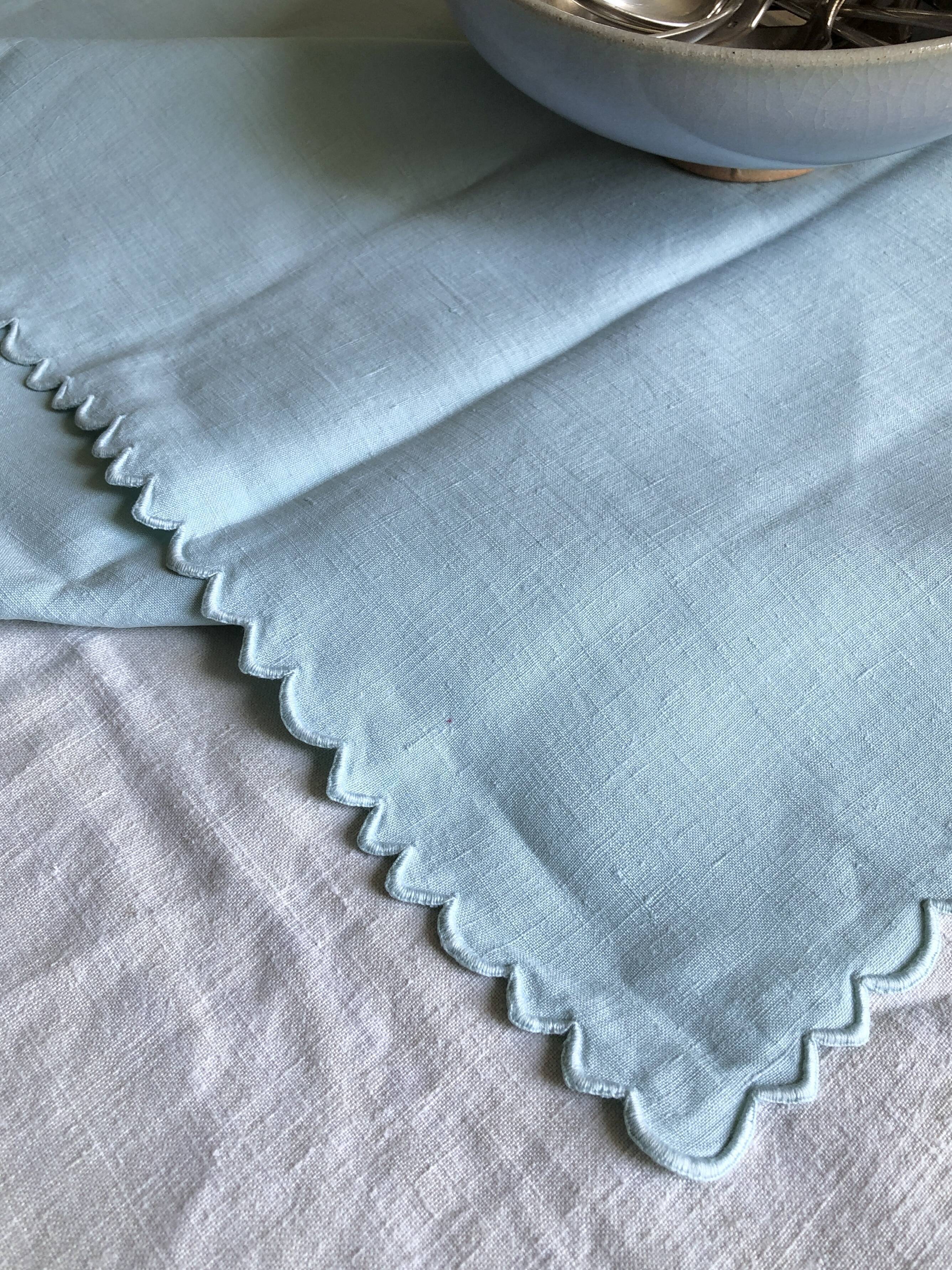 Tea cloth in pure linen aqua