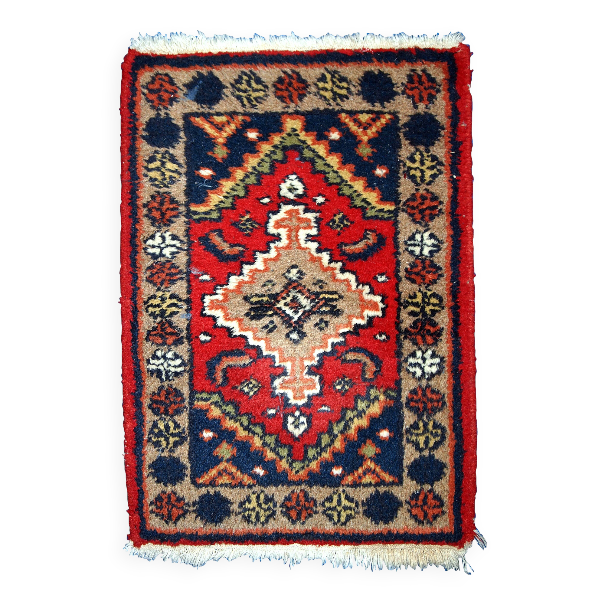 Tapis Vintage Hamadan en Laine, Années 1970, Élégance Authentique