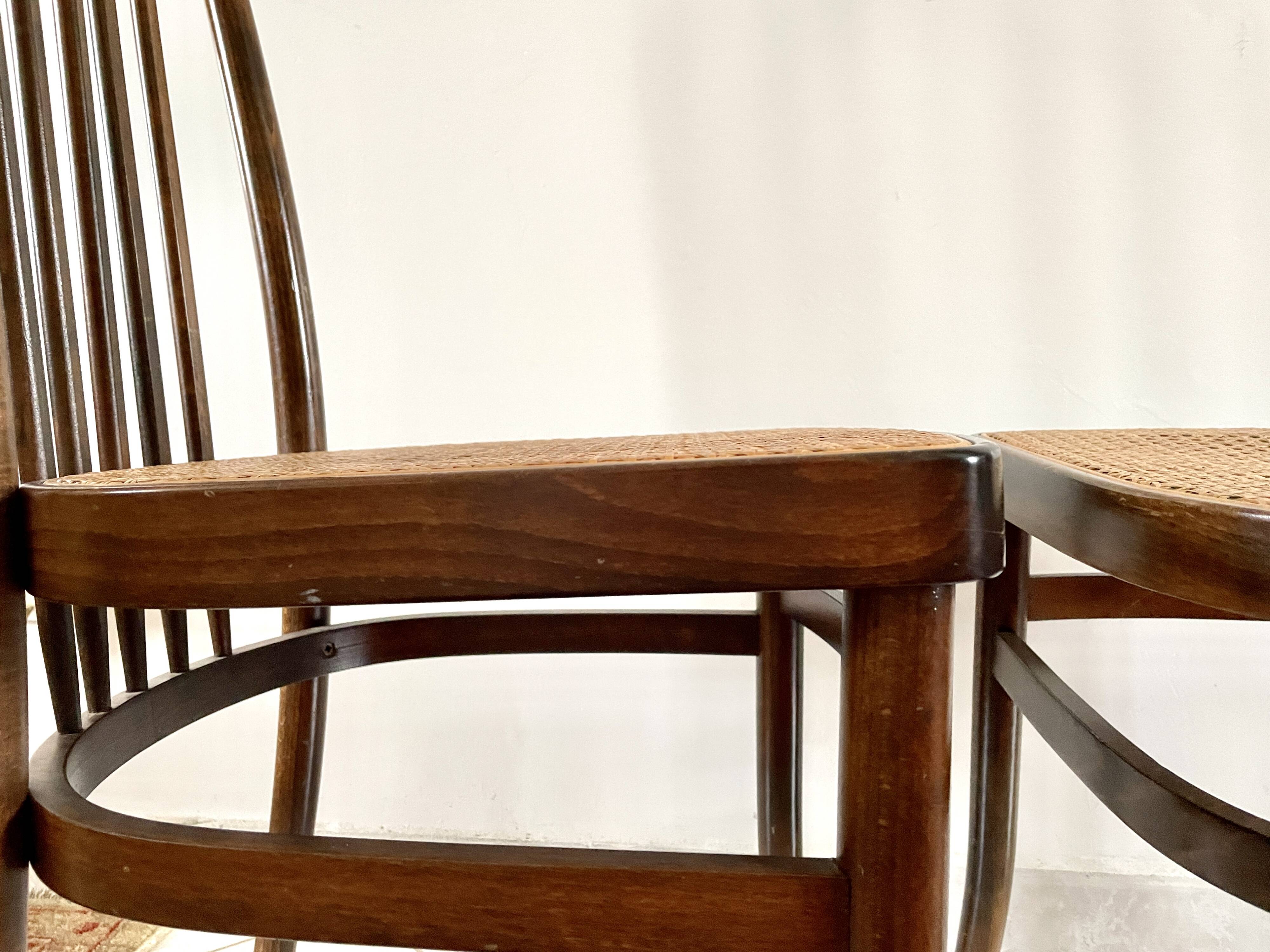 Pair of Baumann Eden caned chairs 1981