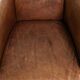 Fauteuil aviateur en cuir de vachette de couleur cognac