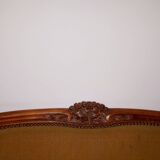 Canapé banquette style Louis XV jaune, 2 places