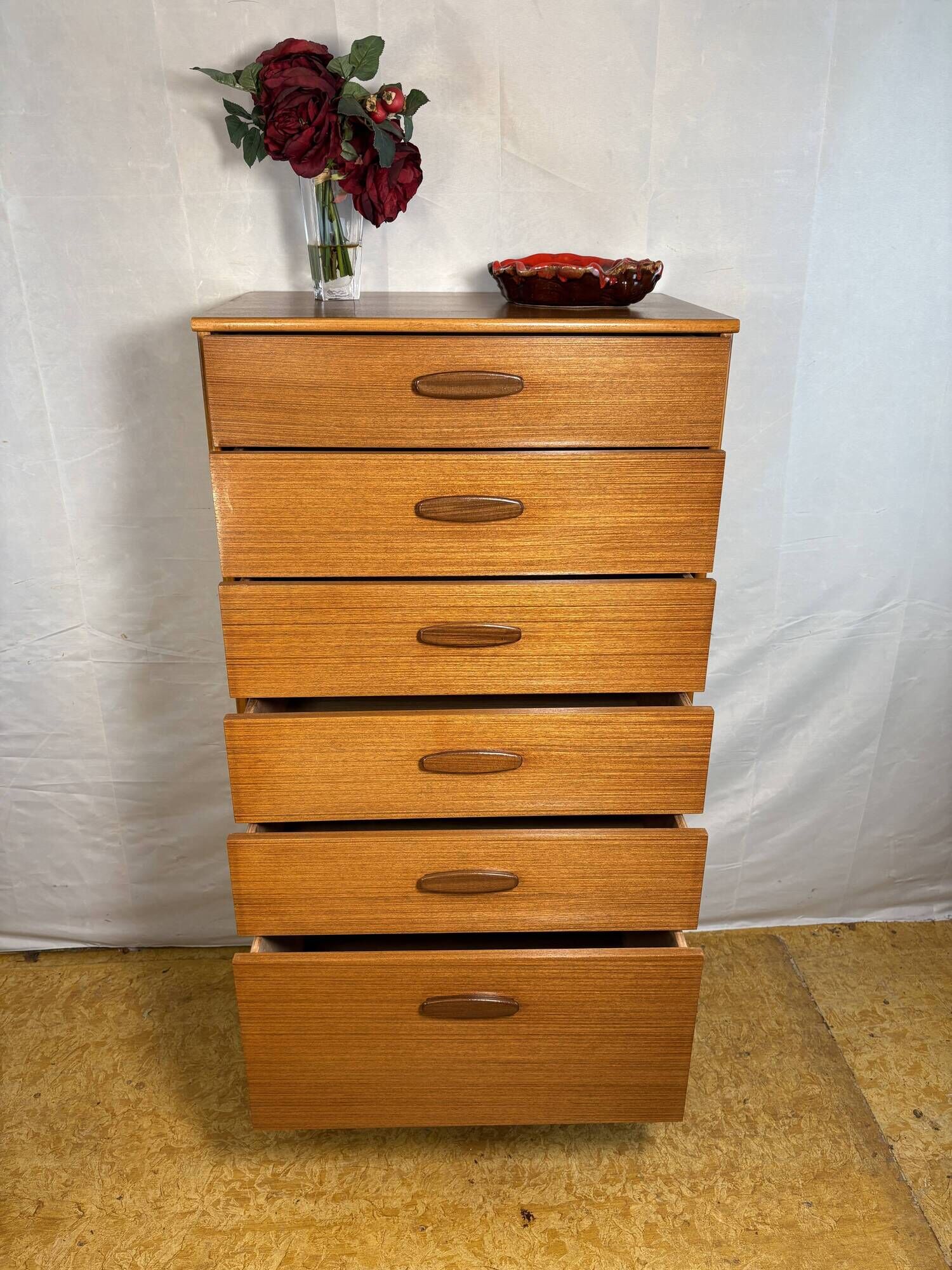 Vintage Austinsuite Teak Chest of Drawers 1960 Scandinavian Danish Design