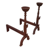 Paire de chenets en fonte