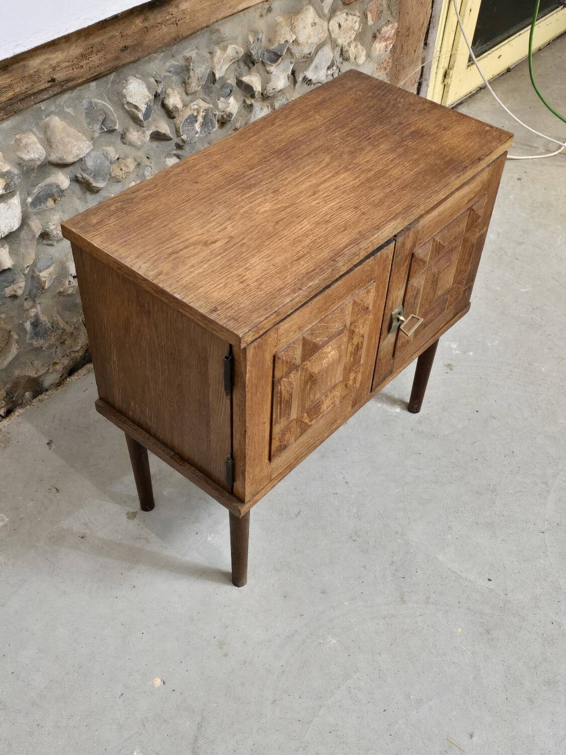 Brutalist two-door bedside table