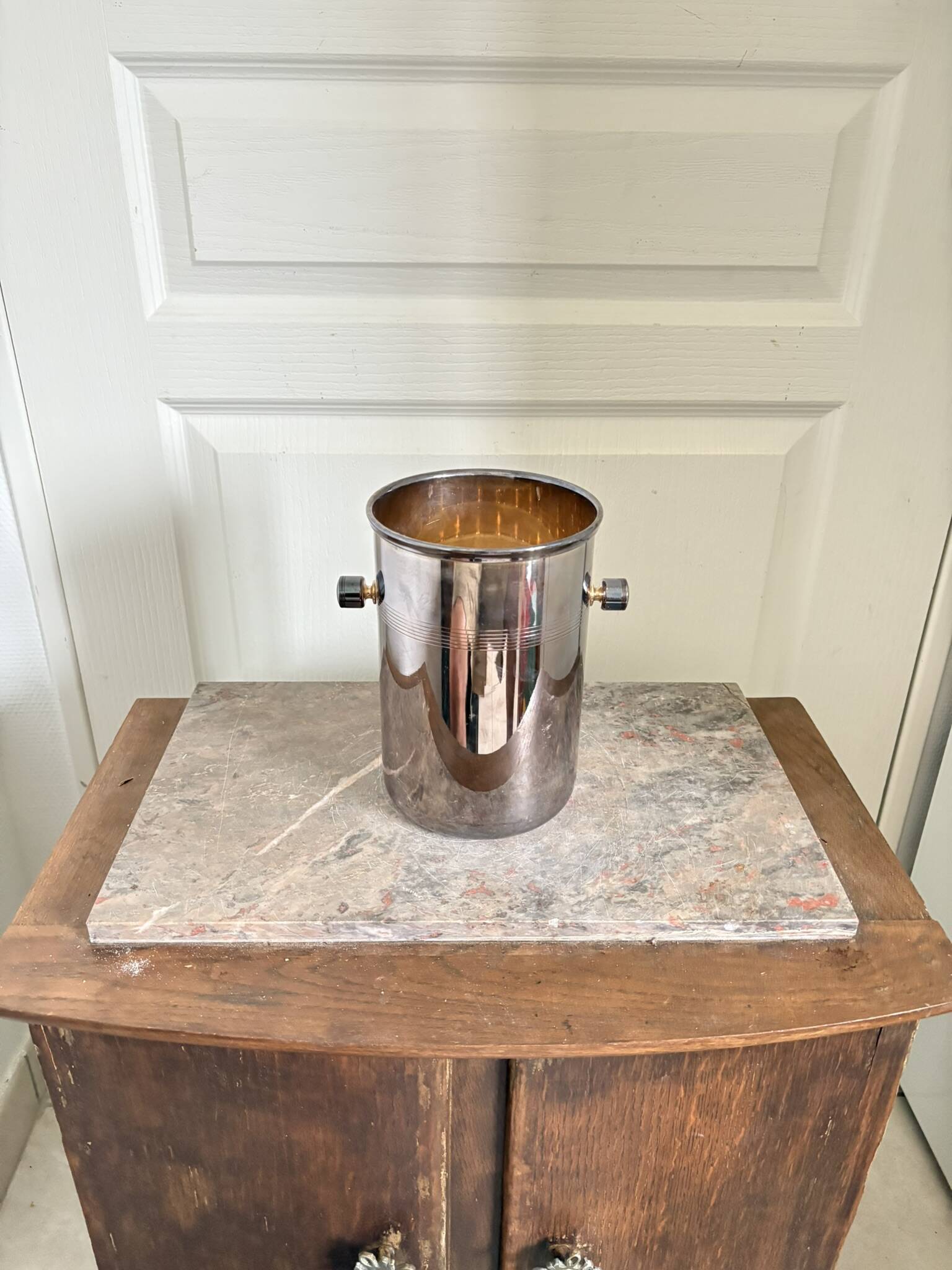 Old champagne ice bucket silver metal saint hilaire