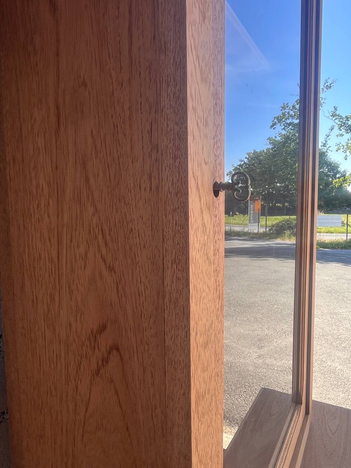 Raw wood gun cabinet