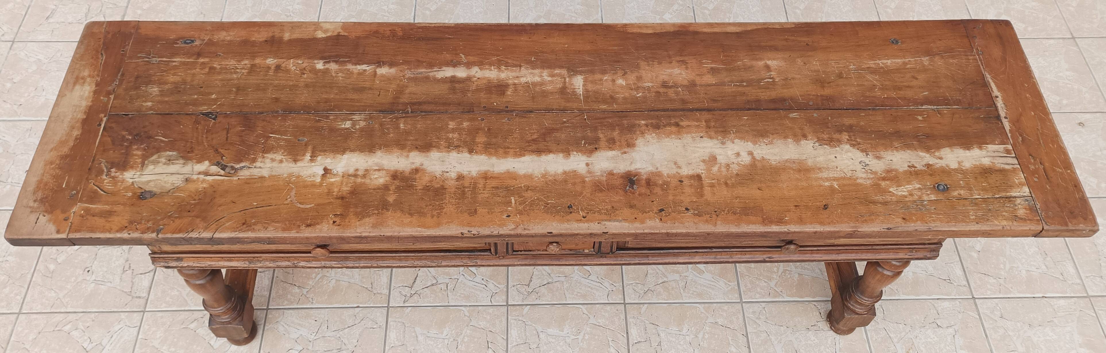 20th century walnut farmhouse table