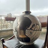 Rare Longwy bear vase