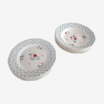 Lot 6 assiettes creuses et 6 assiettes plates Digoin