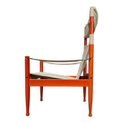 Safari lounge chair, model 30, designed by Erik Worts and manufactured by Niels Eilersen, Denmark 1960.