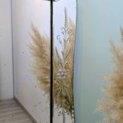Large antique Venetian mirror – Murano flowers and engravings – 123 x 75 cm