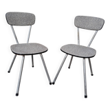 Pair of faux leather and metal chairs, 1950s-60s