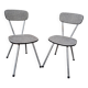 Pair of faux leather and metal chairs, 1950s-60s