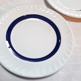 Lot de 5 assiettes à dessert 19,6cm bleues et blanches