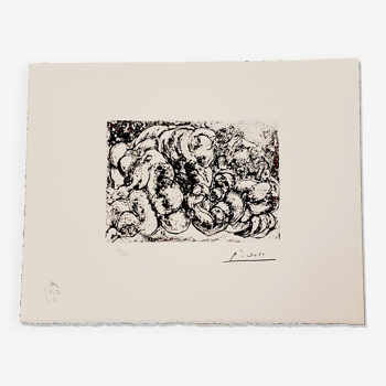 Pablo Picasso, lithographie originale, Suite Vollard, 1973: « L’étreinte »