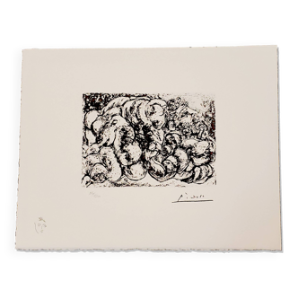Pablo Picasso, lithographie originale, Suite Vollard, 1973: « L’étreinte »