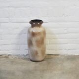 Vintage beige and brown floor vase