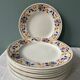 Set of 9 flat earthenware plates Terre de Fer Moulin des Loups, model "Dijon"