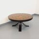 Vintage round coffee table from the 60s 70s by Raymond Corroyez in ceramic