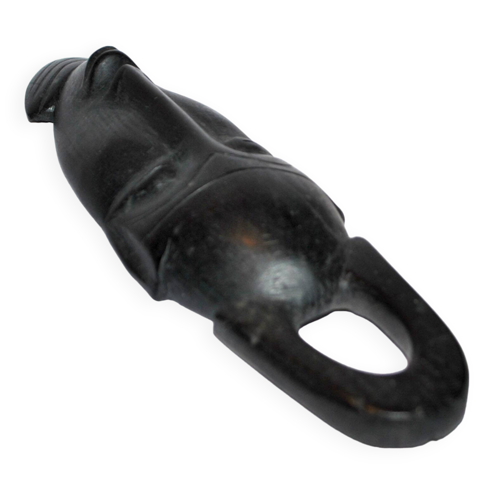 African ebony mask - Bearded head sculpture ETHNIC AFRICA 22.5x7