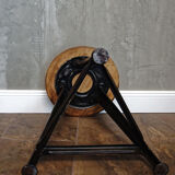 Industrial german metal and wood stool by Robert Wagner for Rowac, 1930s