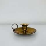 Vintage gold-plated brass cellar rat candle holder