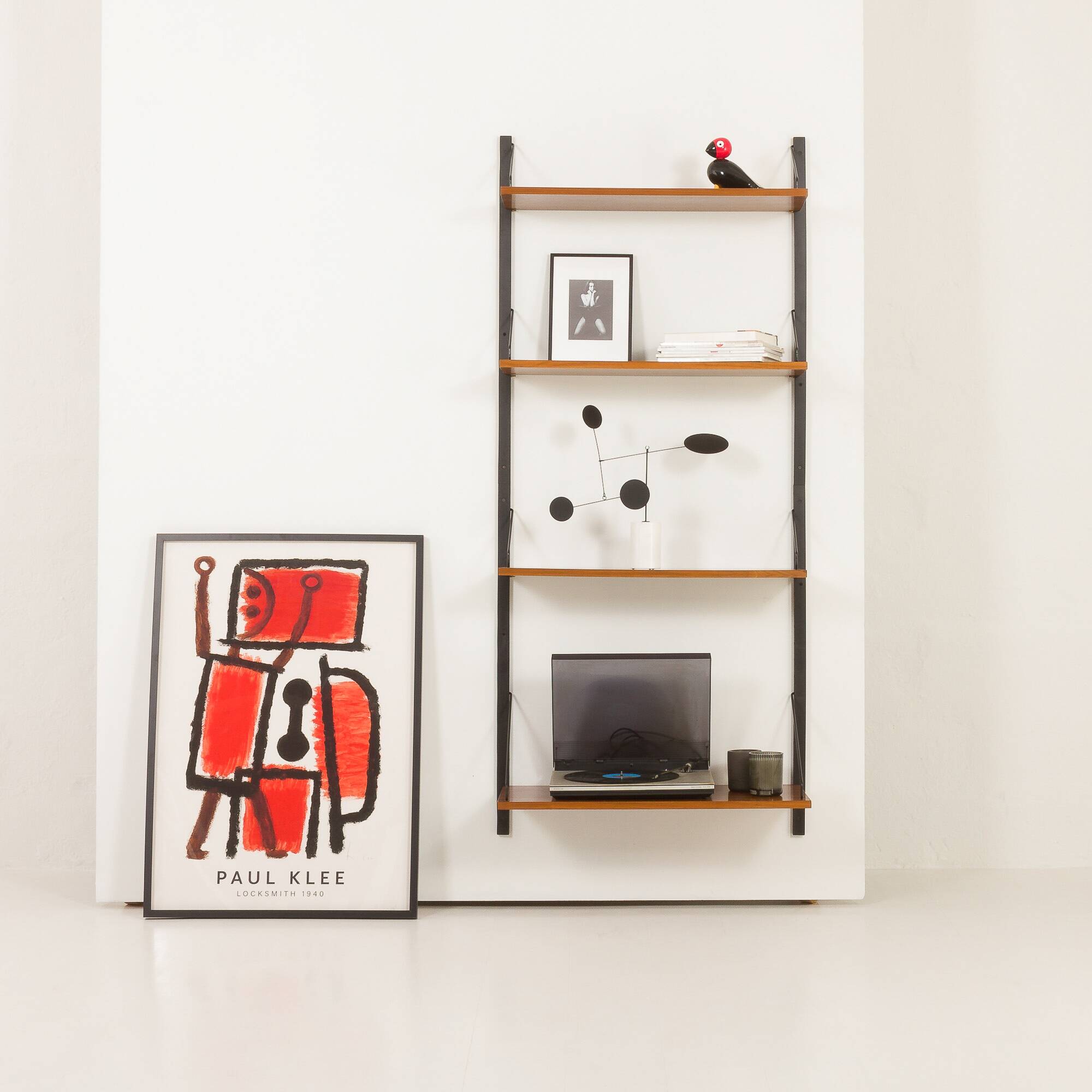 Poul Cadovius walnut wall unit with extra large shelf, Denmark 1960s