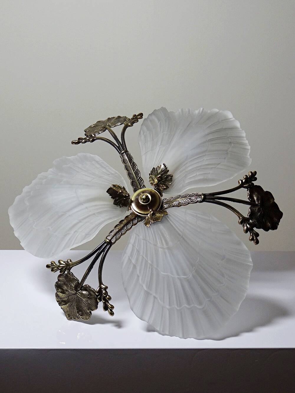 Lustre Hollywood Regency Art Deco vintage 80-90 Bronze Mariner Shells